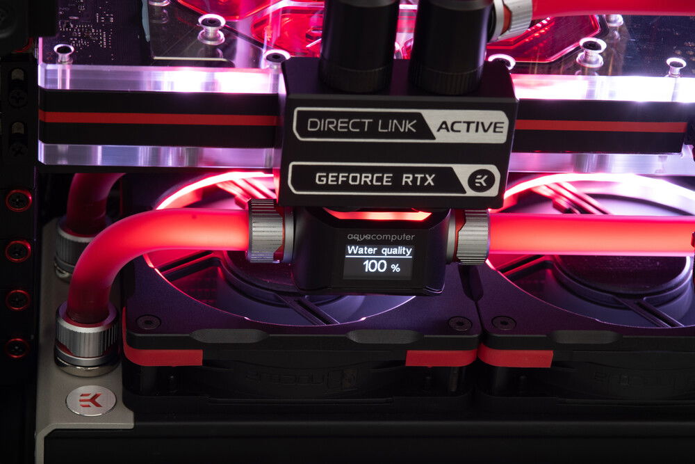 The satin tubing and red fluid play nicely with the LED illumination