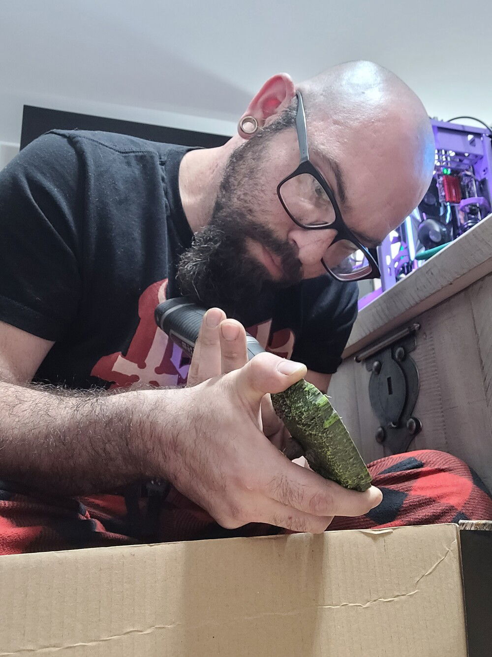 Working on raised terrain