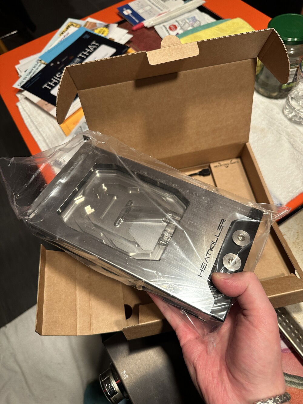 The GPU water block has arrived. It’s very heavy - I’m glad that GPU sag isn’t possible in my build.