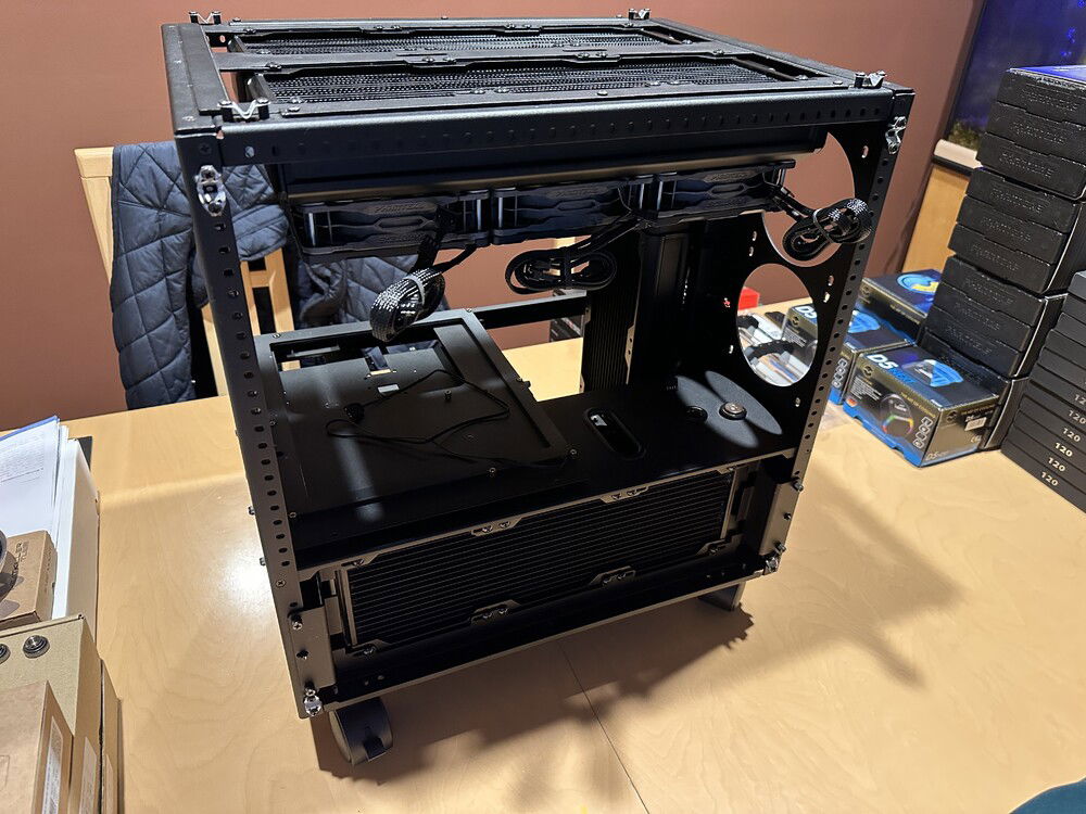 Radiators and most fans are mounted.