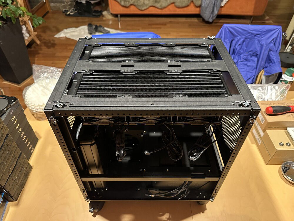 Radiators and most fans are mounted.