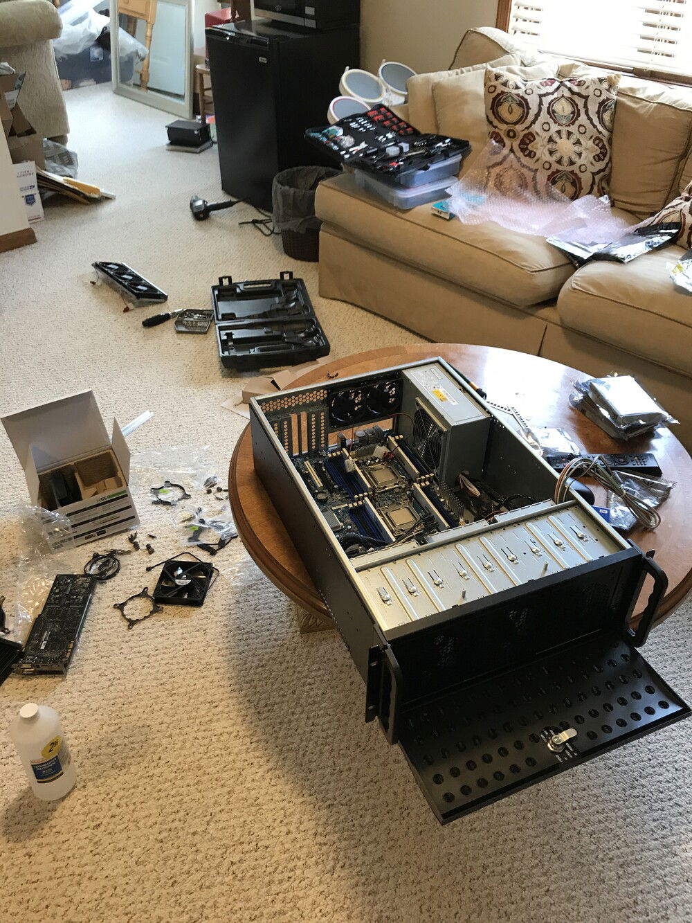 A great deal of troubleshooting went into this build, not only because the original motherboard I had acquired was faulty, but also because the replacement had to have its bios flashed.