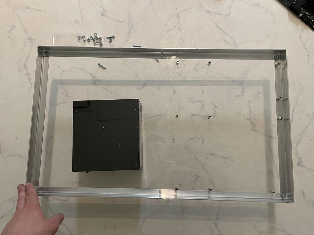 I framed the bench with aluminum to add rigidity and provide space to bolt on other features.