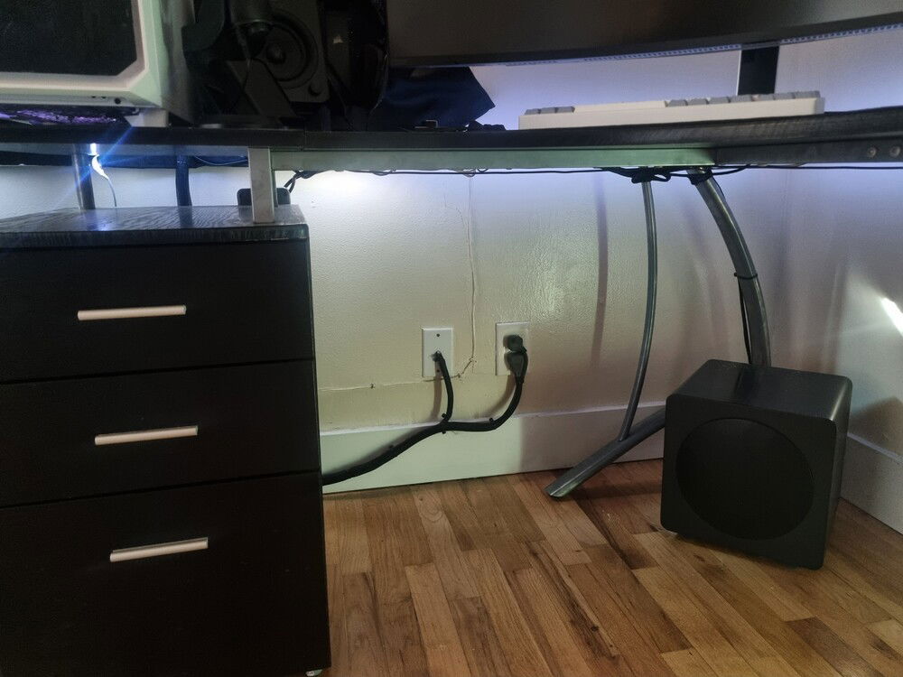 My attempt at cable management.