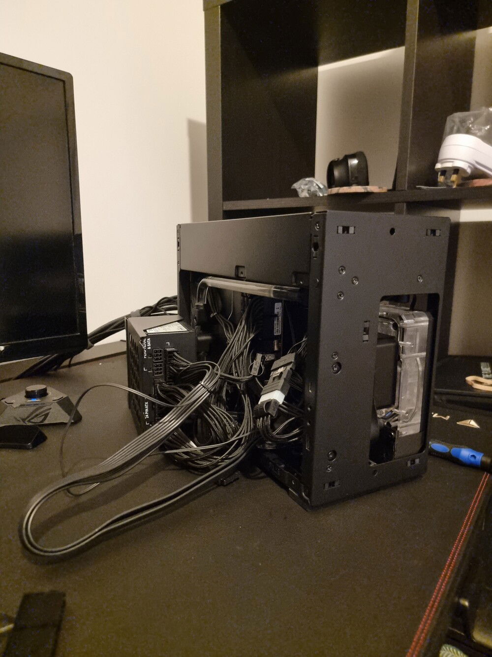 None of the cables fit, so this is how I initially tested everything. Wires EVERYWHERE.