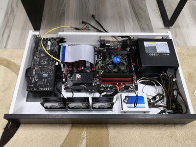 V1, ATX form factor parts.
If I remember correctly i5-6402p
GTX 970
8GB RAM