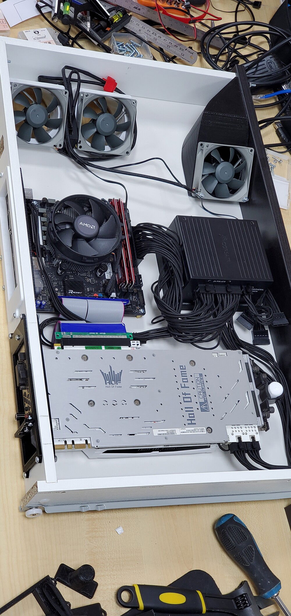 V2, Mini ITX form factor parts.
was a Ryzen 3200g 
GTX 1080
and 16GB RAM