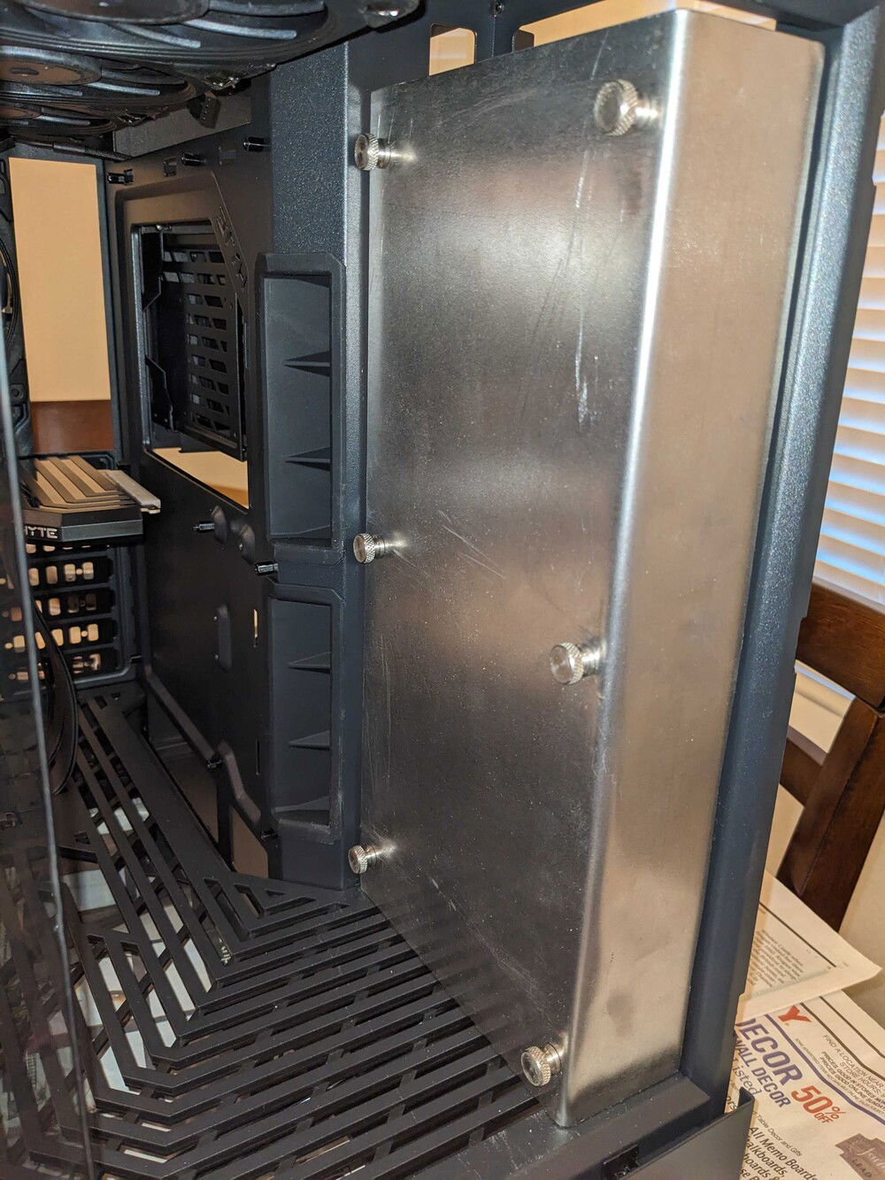 Test-fit for the plate with screw-holes drilled.