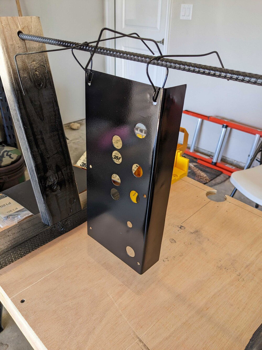 Drying after paint was applied.