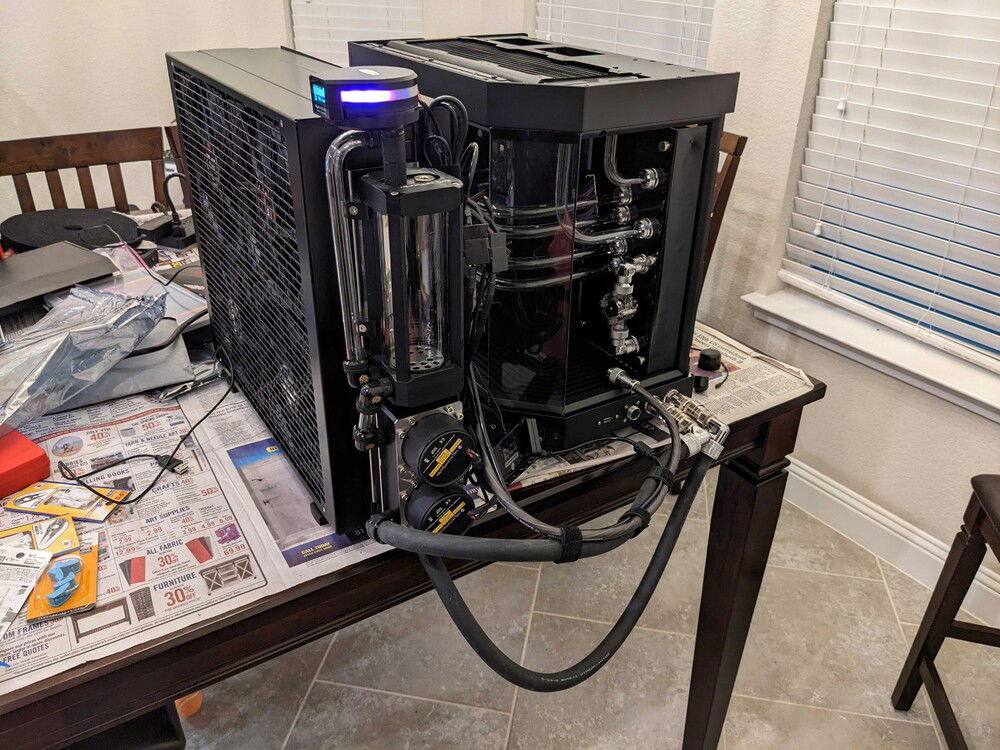 Leak test using the Leakshield before running all the cabling.