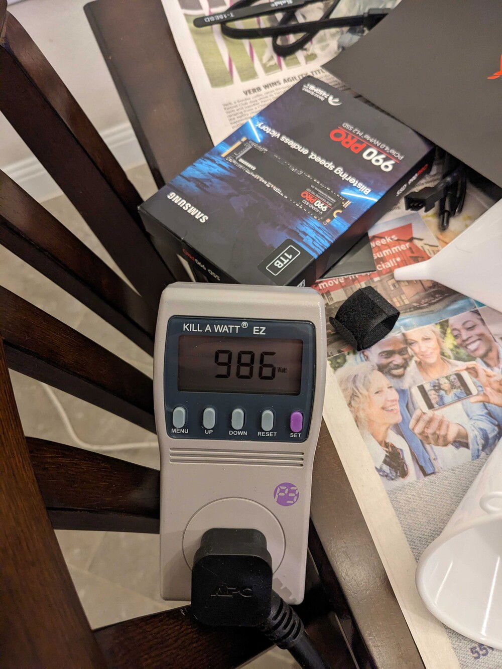 Power testing in OCCT.  Doc Brown would be proud.  Coolant reached an 11 degree delta from ambient after about 10 minutes before I turned the fans up.  I set a fan scaling curve up after this.