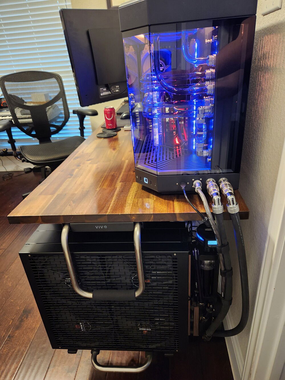 Completed PC.  It's more purple than it appears here; the phone camera makes it look blue.