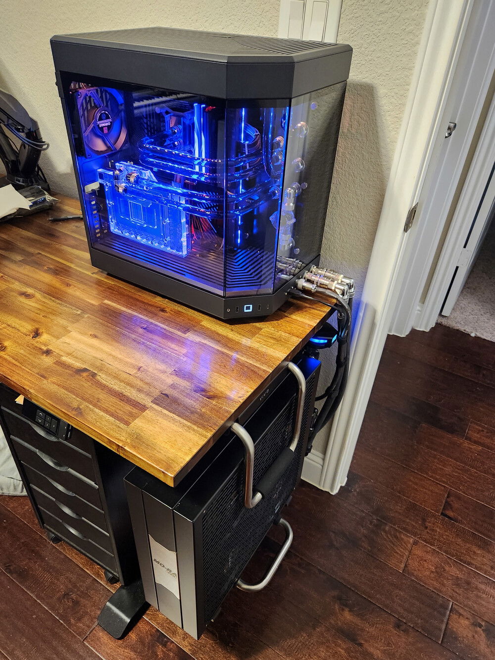 Completed PC.  It's more purple than it appears here; the phone camera makes it look blue.