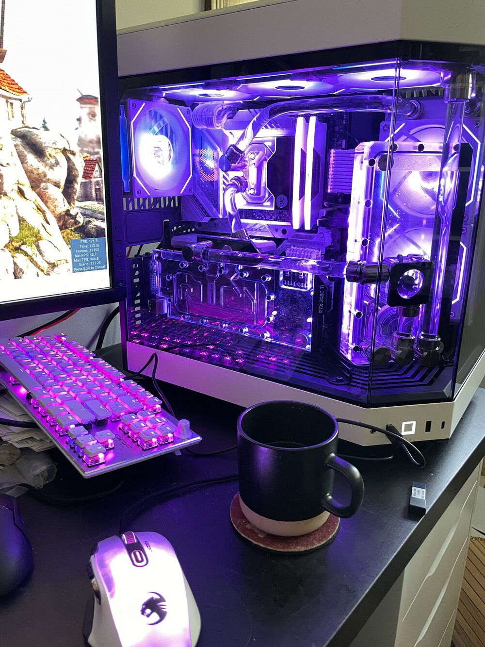 Figuring out lighting and fan control. Really impressed with SignalRGB and FanControl, once I was able to get Aura and L Connect out of the way. (Side glass is on)