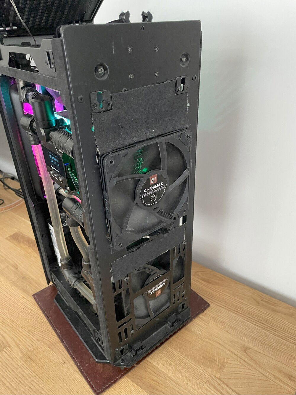 Heat mostly blocked from re-entering the case