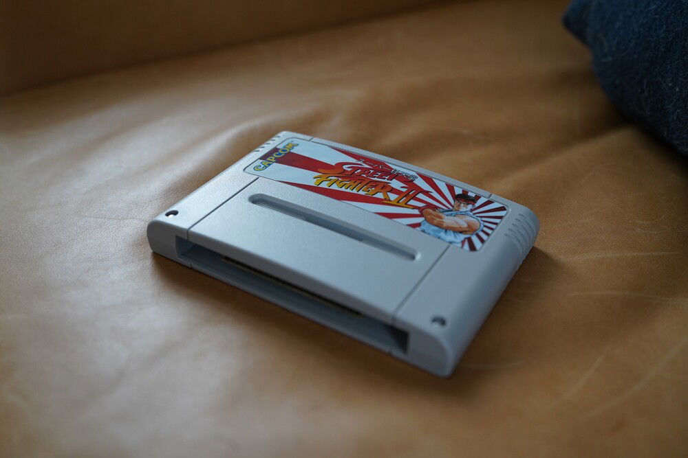 Custom SNES cartridge labels I design and print using this build.