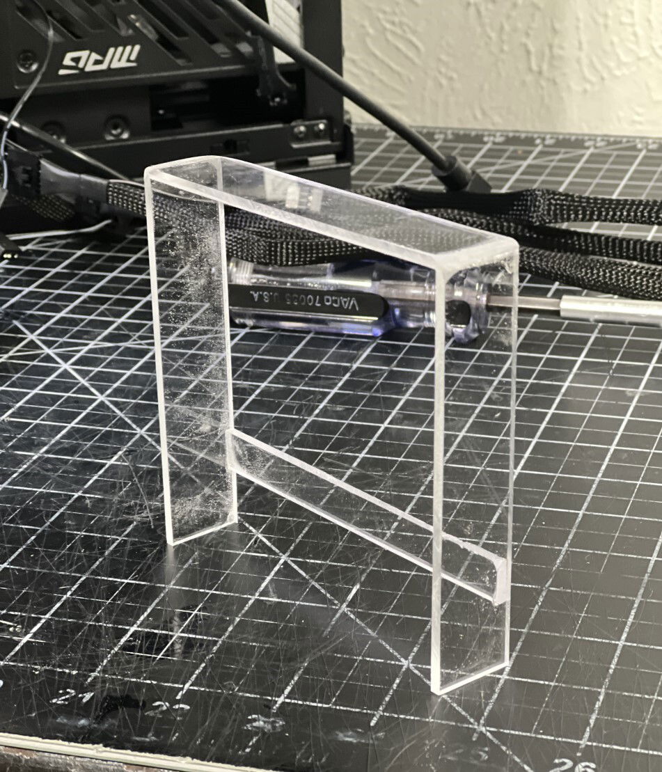 I made a shell out of 3mm acrylic to fill in the gap.