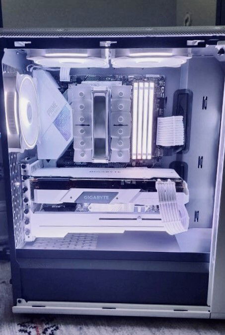 The GPU support bracket is from uphere - I sanded off the logo and painted it white to match the rest of the case.