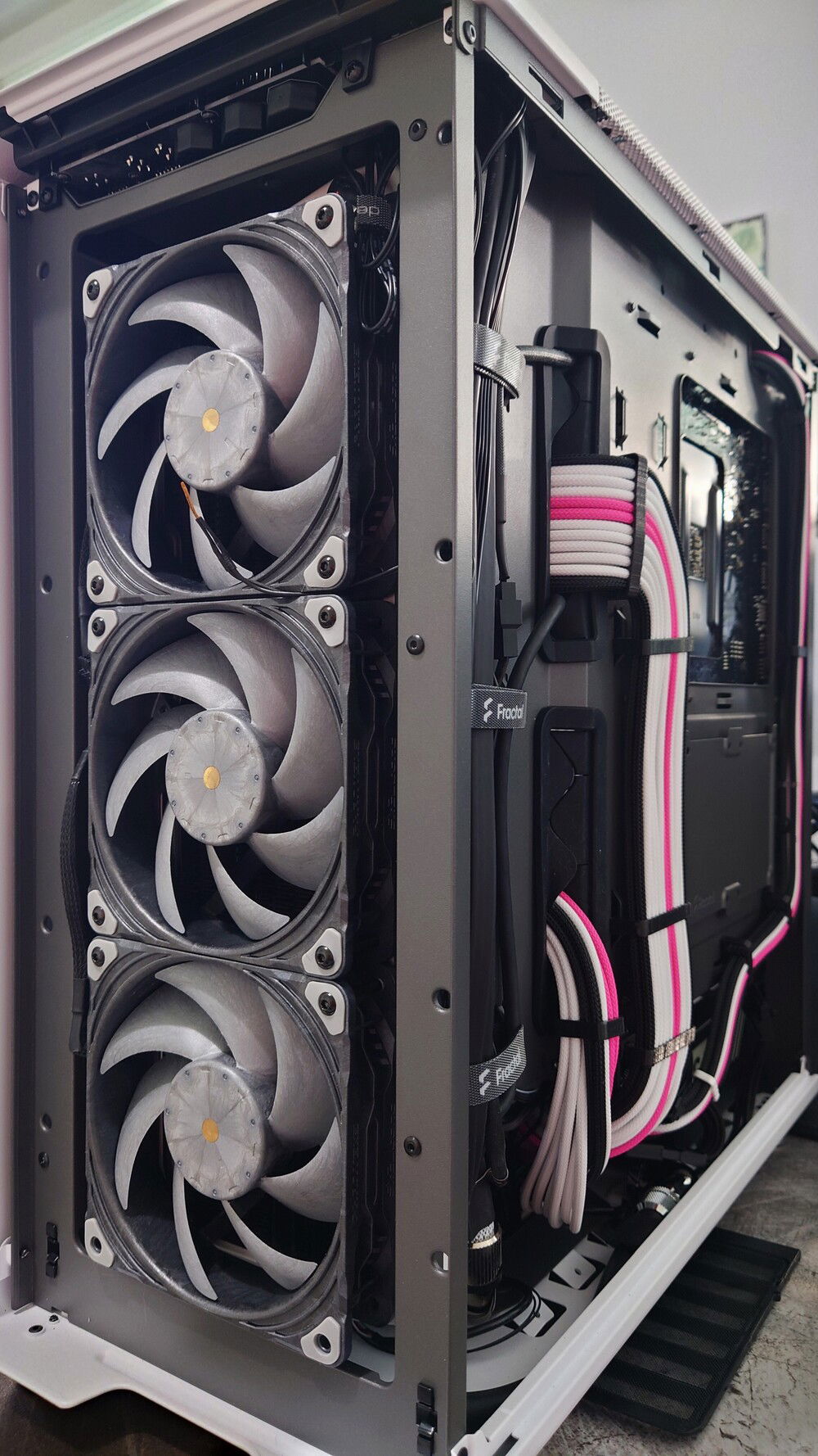 As there is little need for RGB in this build and I got a decent deal, I ended up replacing the front fans with T30's.