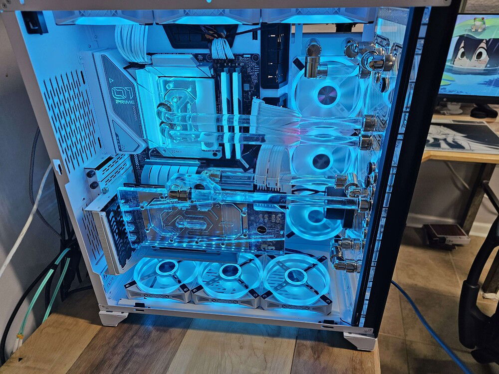 Got the fans + GPU waterblock in!~