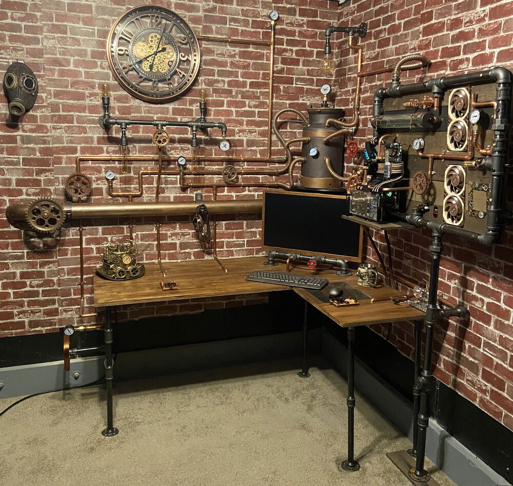 Used a whole bunch of copper and fittings and ran a main water line to the steam boiler.