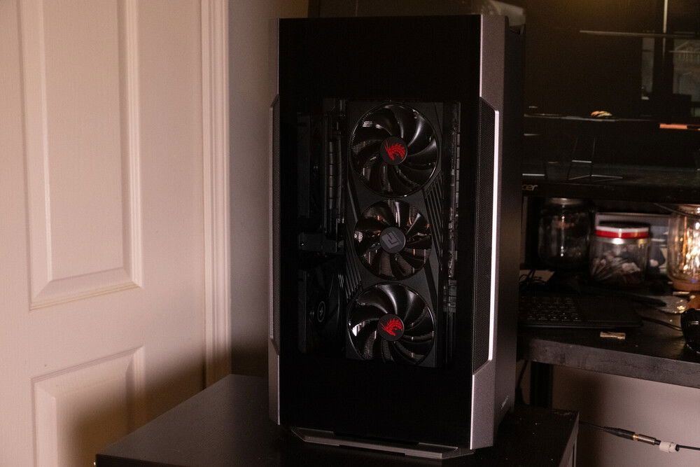 put all the panels back. Later this glass had to be removed for cooling. I can see why Phantek offered the mesh version.