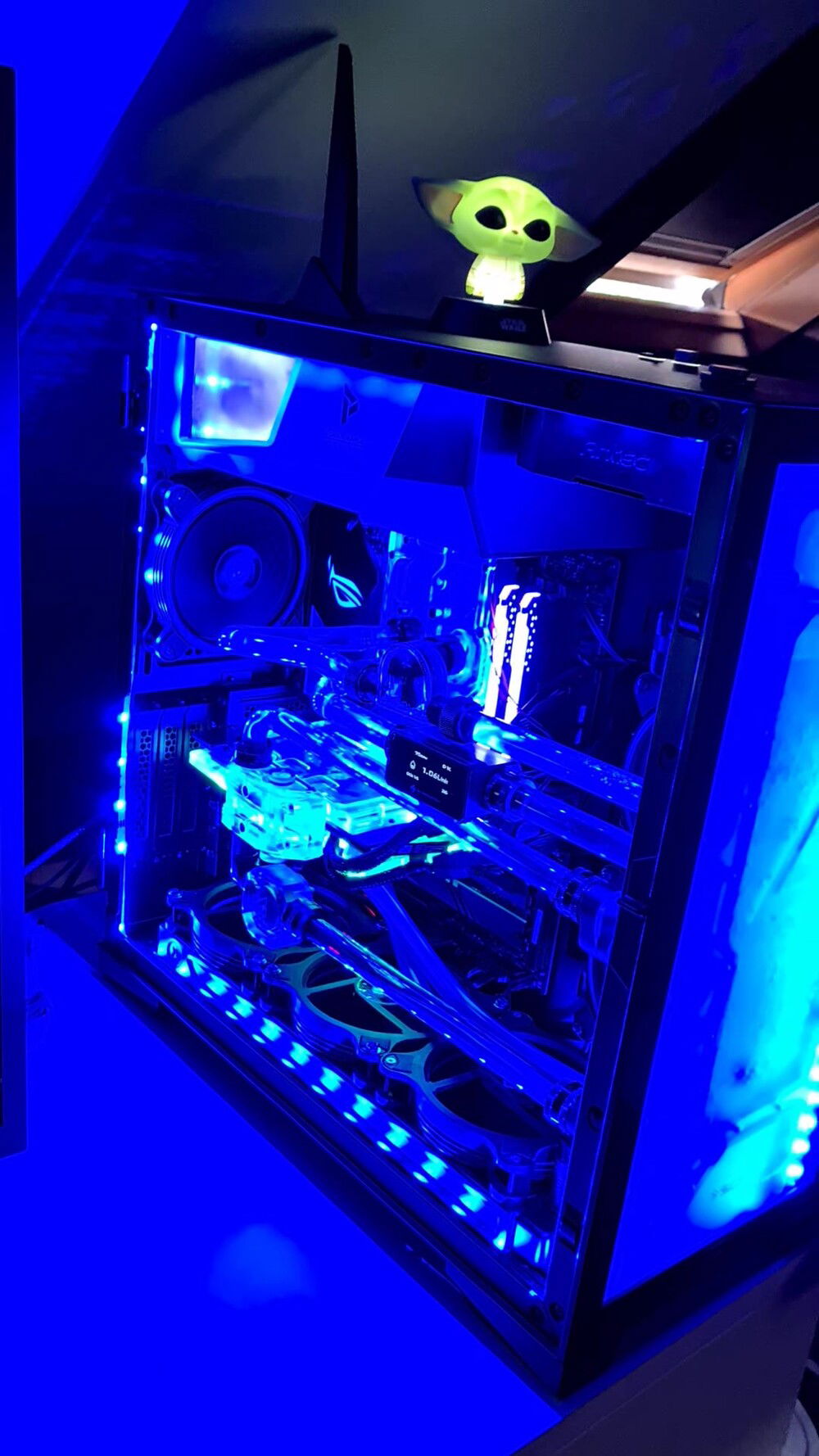 my son's custom build setup in my mancave.