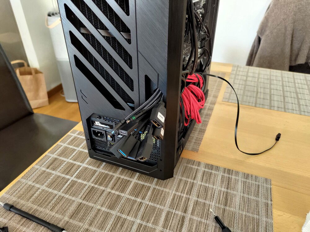 3rd party motherboard IO cable extensions for easy devices connection.