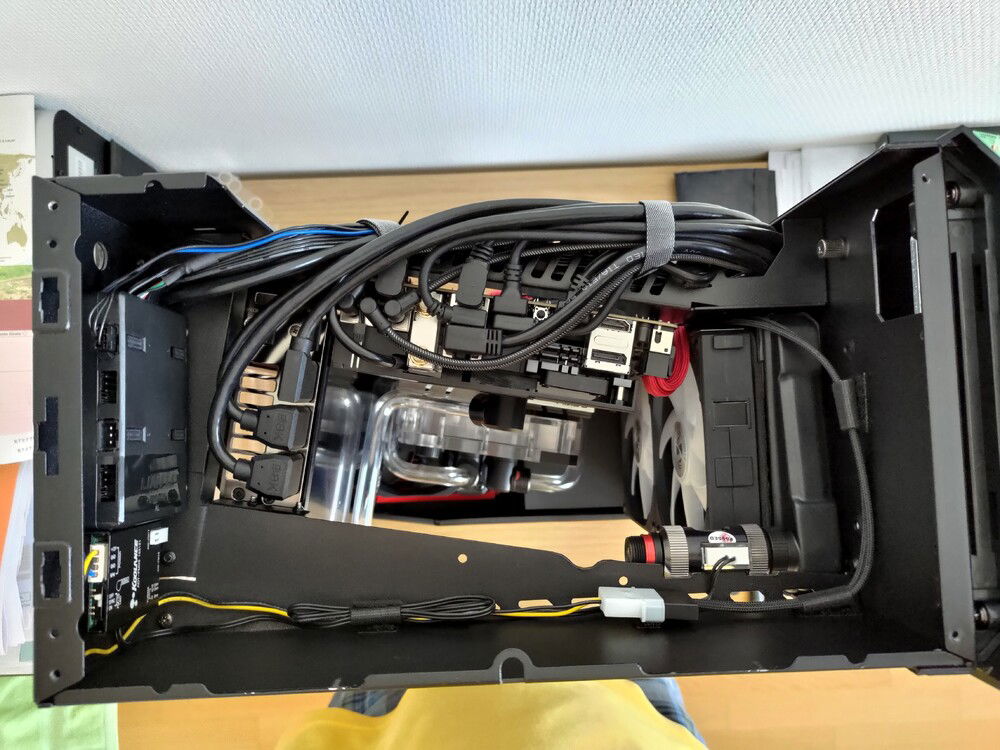 Another view of the motherboard IO cable extensions.