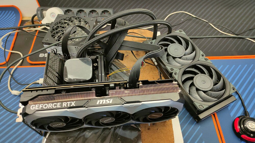 Initial testing before starting to assemble inside the case