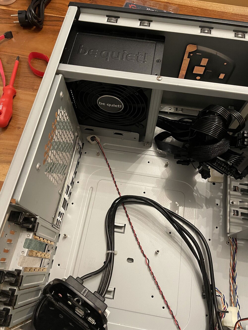 Clean-up and installation of the new PSU.