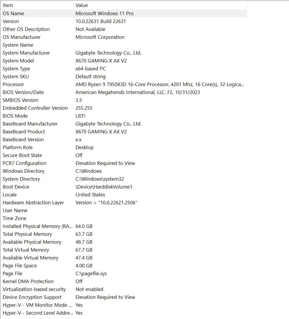 [youtube]https://youtu.be/M_9hJYmPPaM[/youtube]

[b]Time Spy Test:[/b] [url=https://google.com]http://www.3dmark.com/spy/44523786[/url]

[u][b]System:[/b][/u]

[b]Case:[/b] Armoury C701 Mid Tower [[url=https://google.com]https://www.canadacomputers.com/product_info.php?cPath=6_1937&item_id=184033&language=en[/url]]
[b]Cooling:[/b] Lian-Li Galahad II LCD 360mm AIO / [i]9x[/i] Lian-Li Uni Fan SL-INF 120 Case Fans
[b]CPU:[/b] Ryzen 7950x3D 16 Cores / 32 Threads @ 5.30GHz
[b]Motherboard:[/b] Gigabyte x670 Gaming X AX v2 Motherboard
[b]Memory:[/b] Adata XPG 64GB DDR5 6000MHz Memory
[b]SSD:[/b] Samsung 990 Pro 2TB M.2 SSD
[b]HDD #1:[/b] 3.5" Segate NAS 16TB HDD
[b]HDD #2:[/b] 3.5" WD NAS 16TB HDD
[b]GPU:[/b] MSI RTX 4070 Gaming X Trio 12GB [b][Gaming][/b]
[b]GPU:[/b] EVGA RTX 3060 Ti FTW3 Ultra 8GB [b][OBS][/b]
[b]PSU:[/b] Corsair RMx Series RM1000x Power Supply [1000watts]
[b]Internet:[/b] 1x 2.5Gbps Ethernet Port / WiFi AX 6 / Bluetooth 5.3
[b]Cables:[/b] 1x Lian Li Strimer Plus V2 24 Pin Motherboard / 1x Lian Li Strimer Plus V2 8 PIN GPU / 1x Lian Li PW16-12PV2 Strimer Plus V2 GPU
[b]ARGB:[/b] All Lights Are Controlled By SignalRGB

[u][b]PERIPHERALS:[/b][/u]

[b]Monitors:[/b] [i]3x[/i] Acer Nitro XZ270U 27" 165Hz / [i]1x[/i] AOC E2476VWM6 1080p 60Hz
[b]Webcam:[/b] Elgato Facecam 1080p Webcam
[b]Mouse:[/b] ASUS ROG Gladius II Origin Mouse
[b]Keyboard:[/b] ASUS ROG Strix Flare Keyboard
[b]Mousepad:[/b] Corsair MM700 RGB Mousepad
[b]Headset:[/b] Corsair Virtuoso RGB Headset