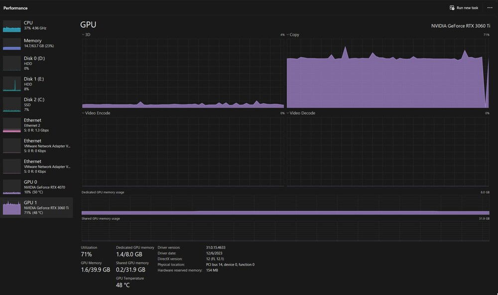 [youtube]https://youtu.be/M_9hJYmPPaM[/youtube]

[b]Time Spy Test:[/b] [url=https://google.com]http://www.3dmark.com/spy/44523786[/url]

[u][b]System:[/b][/u]

[b]Case:[/b] Armoury C701 Mid Tower [[url=https://google.com]https://www.canadacomputers.com/product_info.php?cPath=6_1937&item_id=184033&language=en[/url]]
[b]Cooling:[/b] Lian-Li Galahad II LCD 360mm AIO / [i]9x[/i] Lian-Li Uni Fan SL-INF 120 Case Fans
[b]CPU:[/b] Ryzen 7950x3D 16 Cores / 32 Threads @ 5.30GHz
[b]Motherboard:[/b] Gigabyte x670 Gaming X AX v2 Motherboard
[b]Memory:[/b] Adata XPG 64GB DDR5 6000MHz Memory
[b]SSD:[/b] Samsung 990 Pro 2TB M.2 SSD
[b]HDD #1:[/b] 3.5" Segate NAS 16TB HDD
[b]HDD #2:[/b] 3.5" WD NAS 16TB HDD
[b]GPU:[/b] MSI RTX 4070 Gaming X Trio 12GB [b][Gaming][/b]
[b]GPU:[/b] EVGA RTX 3060 Ti FTW3 Ultra 8GB [b][OBS][/b]
[b]PSU:[/b] Corsair RMx Series RM1000x Power Supply [1000watts]
[b]Internet:[/b] 1x 2.5Gbps Ethernet Port / WiFi AX 6 / Bluetooth 5.3
[b]Cables:[/b] 1x Lian Li Strimer Plus V2 24 Pin Motherboard / 1x Lian Li Strimer Plus V2 8 PIN GPU / 1x Lian Li PW16-12PV2 Strimer Plus V2 GPU
[b]ARGB:[/b] All Lights Are Controlled By SignalRGB

[u][b]PERIPHERALS:[/b][/u]

[b]Monitors:[/b] [i]3x[/i] Acer Nitro XZ270U 27" 165Hz / [i]1x[/i] AOC E2476VWM6 1080p 60Hz
[b]Webcam:[/b] Elgato Facecam 1080p Webcam
[b]Mouse:[/b] ASUS ROG Gladius II Origin Mouse
[b]Keyboard:[/b] ASUS ROG Strix Flare Keyboard
[b]Mousepad:[/b] Corsair MM700 RGB Mousepad
[b]Headset:[/b] Corsair Virtuoso RGB Headset