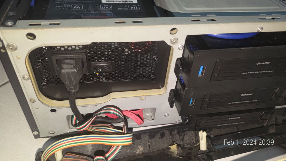 Power is wired up and the mains is switched on