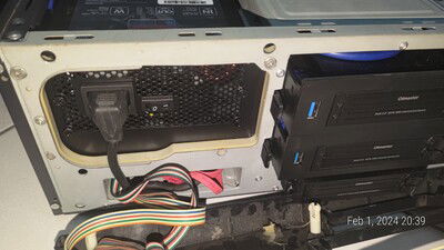 Power is wired up and the mains is switched on