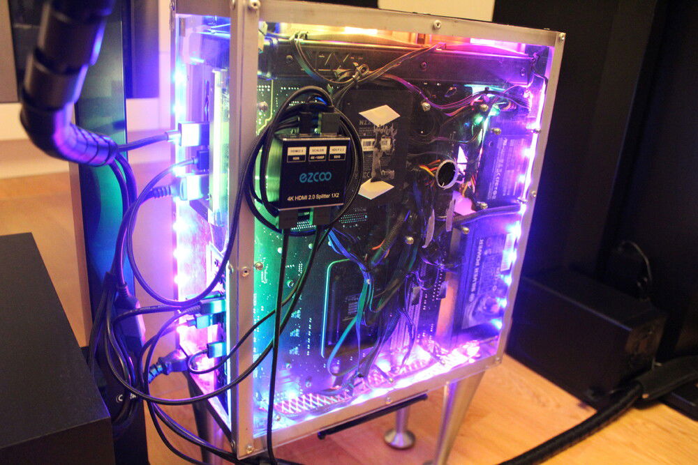 The Motherboard stand on high risers to allow for hidden cable management and has enough space for the NZXT RGB & Fan Controller to sit behind it.