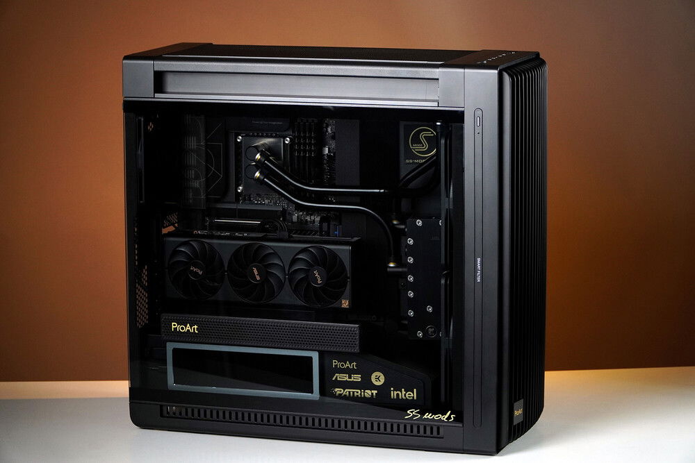 Asus CREATOR build by neSSa is finished, thank you partners and all of you who support my work. Enjoy in the final photos and video:
https://youtu.be/5qhL6rq7WsA?si=QbGSR9eH7sgEQQPG
https://youtu.be/5qhL6rq7WsA?si=QbGSR9eH7sgEQQPG
Hardware:
Asus ProArt PA602 Case
Asus ProArt Z790 Creator WiFi Motherboard
Asus ProArt RTX 4070 Graphics card
Asus TUF 1200w Power supply
Intel I9 14900KS
Patriot Signature Premium DDR5 4x24Gb 5600Mhz
Patriot VP4300 M2 4Tb
EK-Pro CPU WB 1700 CPU block
EK-Pro Pump Reservoir Manifold X3 D5
EK-Quantum Surface P360 - Black Edition
EK-Quantum Impulse 120 D-RGB
etc...