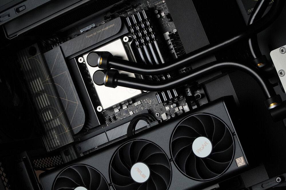 Asus CREATOR build by neSSa is finished, thank you partners and all of you who support my work. Enjoy in the final photos and video:
https://youtu.be/5qhL6rq7WsA?si=QbGSR9eH7sgEQQPG
https://youtu.be/5qhL6rq7WsA?si=QbGSR9eH7sgEQQPG
Hardware:
Asus ProArt PA602 Case
Asus ProArt Z790 Creator WiFi Motherboard
Asus ProArt RTX 4070 Graphics card
Asus TUF 1200w Power supply
Intel I9 14900KS
Patriot Signature Premium DDR5 4x24Gb 5600Mhz
Patriot VP4300 M2 4Tb
EK-Pro CPU WB 1700 CPU block
EK-Pro Pump Reservoir Manifold X3 D5
EK-Quantum Surface P360 - Black Edition
EK-Quantum Impulse 120 D-RGB
etc...