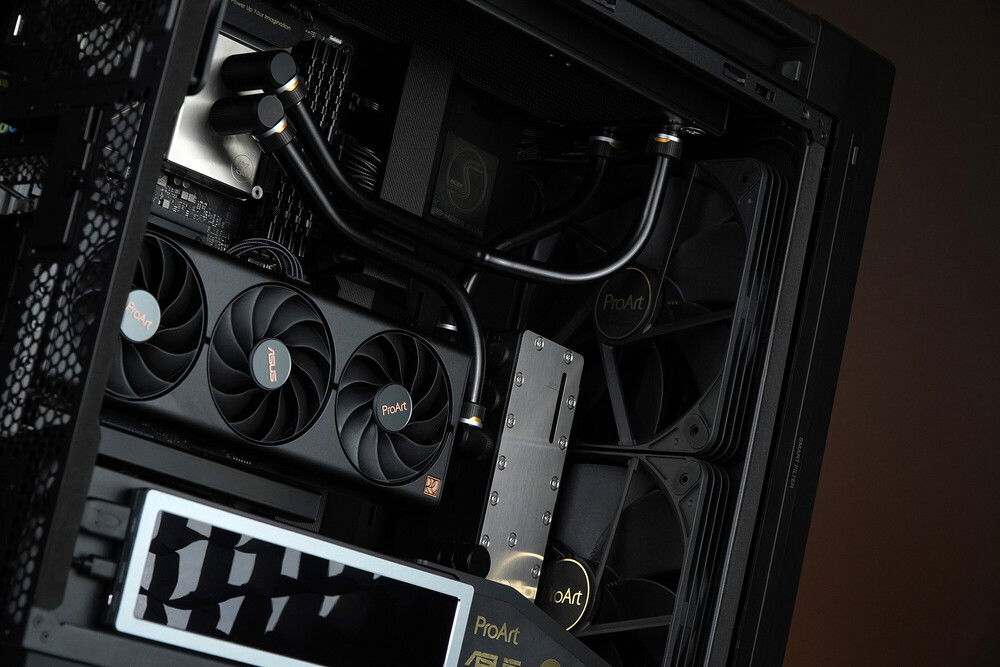 Asus CREATOR build by neSSa is finished, thank you partners and all of you who support my work. Enjoy in the final photos and video:
https://youtu.be/5qhL6rq7WsA?si=QbGSR9eH7sgEQQPG
https://youtu.be/5qhL6rq7WsA?si=QbGSR9eH7sgEQQPG
Hardware:
Asus ProArt PA602 Case
Asus ProArt Z790 Creator WiFi Motherboard
Asus ProArt RTX 4070 Graphics card
Asus TUF 1200w Power supply
Intel I9 14900KS
Patriot Signature Premium DDR5 4x24Gb 5600Mhz
Patriot VP4300 M2 4Tb
EK-Pro CPU WB 1700 CPU block
EK-Pro Pump Reservoir Manifold X3 D5
EK-Quantum Surface P360 - Black Edition
EK-Quantum Impulse 120 D-RGB
etc...