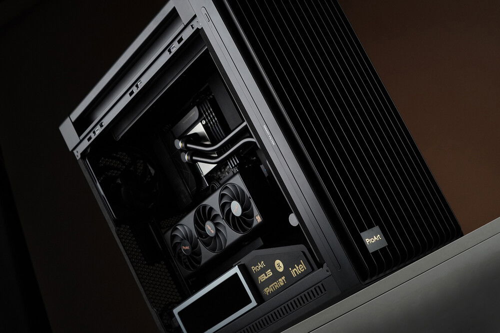 Asus CREATOR build by neSSa is finished, thank you partners and all of you who support my work. Enjoy in the final photos and video:
https://youtu.be/5qhL6rq7WsA?si=QbGSR9eH7sgEQQPG
https://youtu.be/5qhL6rq7WsA?si=QbGSR9eH7sgEQQPG
Hardware:
Asus ProArt PA602 Case
Asus ProArt Z790 Creator WiFi Motherboard
Asus ProArt RTX 4070 Graphics card
Asus TUF 1200w Power supply
Intel I9 14900KS
Patriot Signature Premium DDR5 4x24Gb 5600Mhz
Patriot VP4300 M2 4Tb
EK-Pro CPU WB 1700 CPU block
EK-Pro Pump Reservoir Manifold X3 D5
EK-Quantum Surface P360 - Black Edition
EK-Quantum Impulse 120 D-RGB
etc...