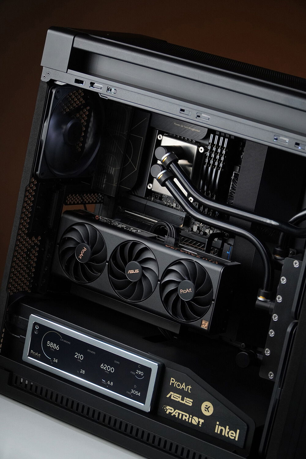 Asus CREATOR build by neSSa is finished, thank you partners and all of you who support my work. Enjoy in the final photos and video:
https://youtu.be/5qhL6rq7WsA?si=QbGSR9eH7sgEQQPG
https://youtu.be/5qhL6rq7WsA?si=QbGSR9eH7sgEQQPG
Hardware:
Asus ProArt PA602 Case
Asus ProArt Z790 Creator WiFi Motherboard
Asus ProArt RTX 4070 Graphics card
Asus TUF 1200w Power supply
Intel I9 14900KS
Patriot Signature Premium DDR5 4x24Gb 5600Mhz
Patriot VP4300 M2 4Tb
EK-Pro CPU WB 1700 CPU block
EK-Pro Pump Reservoir Manifold X3 D5
EK-Quantum Surface P360 - Black Edition
EK-Quantum Impulse 120 D-RGB
etc...