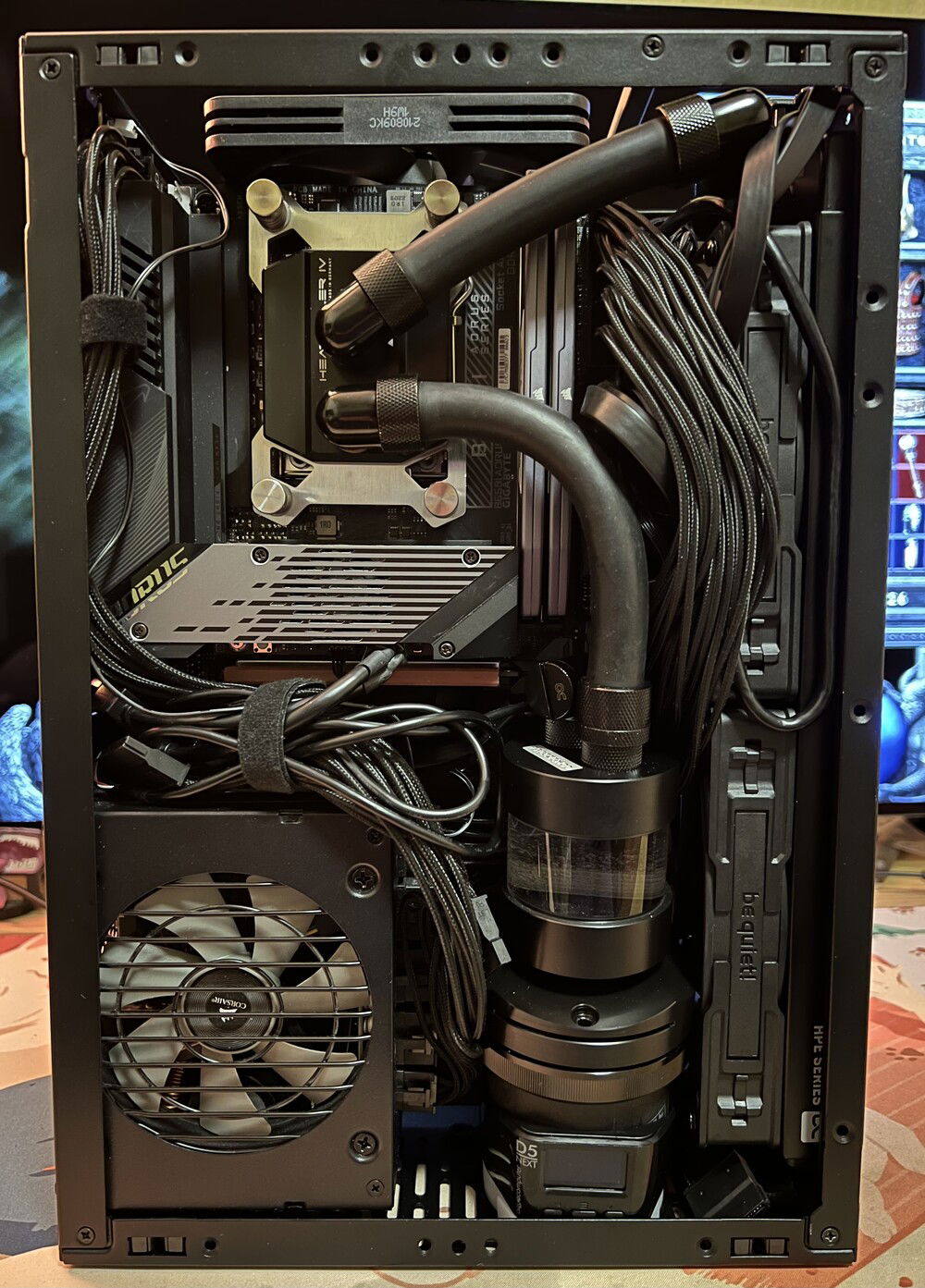 Spaghetti cables! I need some custom ones at some point, or spend more time stuffing it in place.