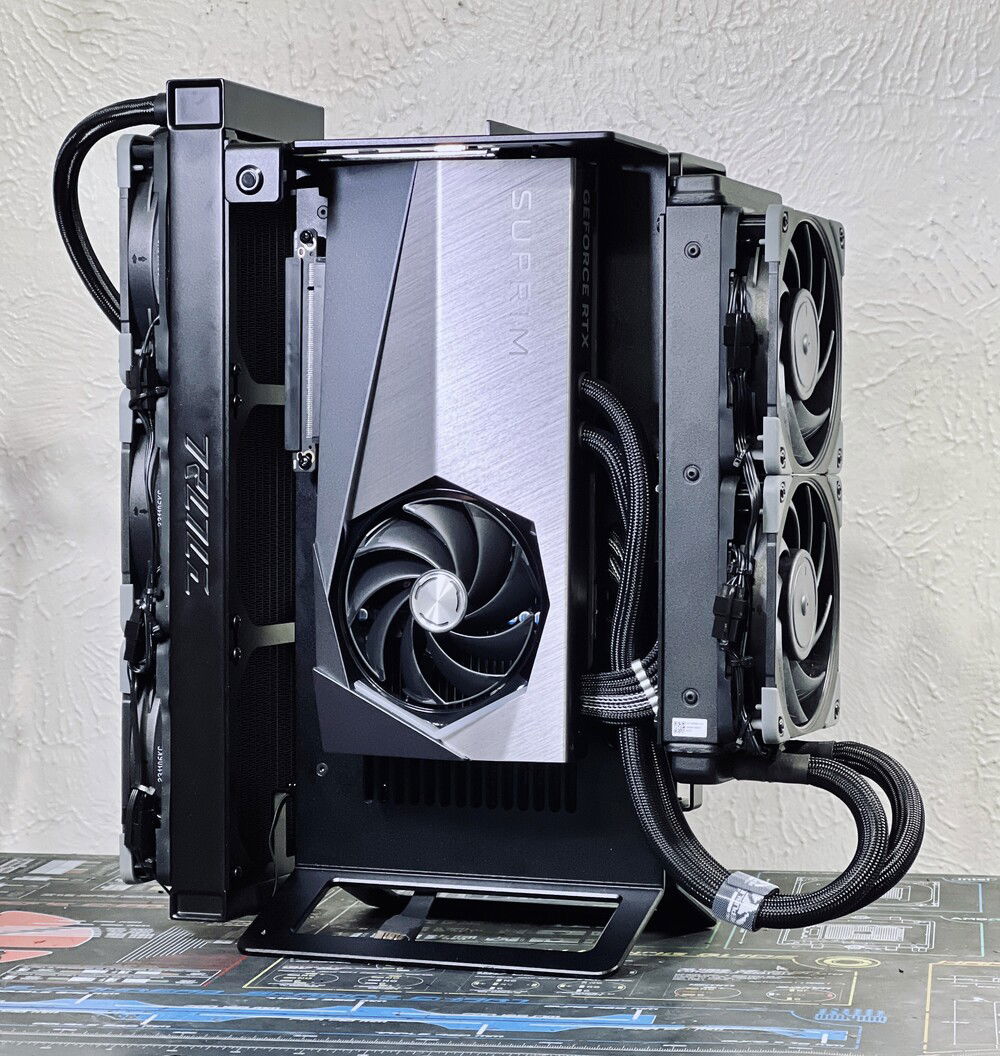 I worried the different size radiators would look really imbalanced, but it ended up looking pretty good.