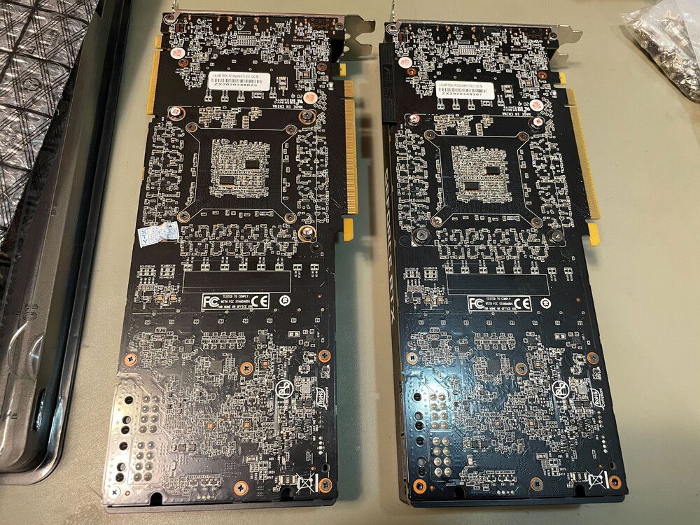 2080ti 22G, 10 PWM phases. Gainward PCB (likely), vaper chamber, USB-C delete, Leadtek BIOS.