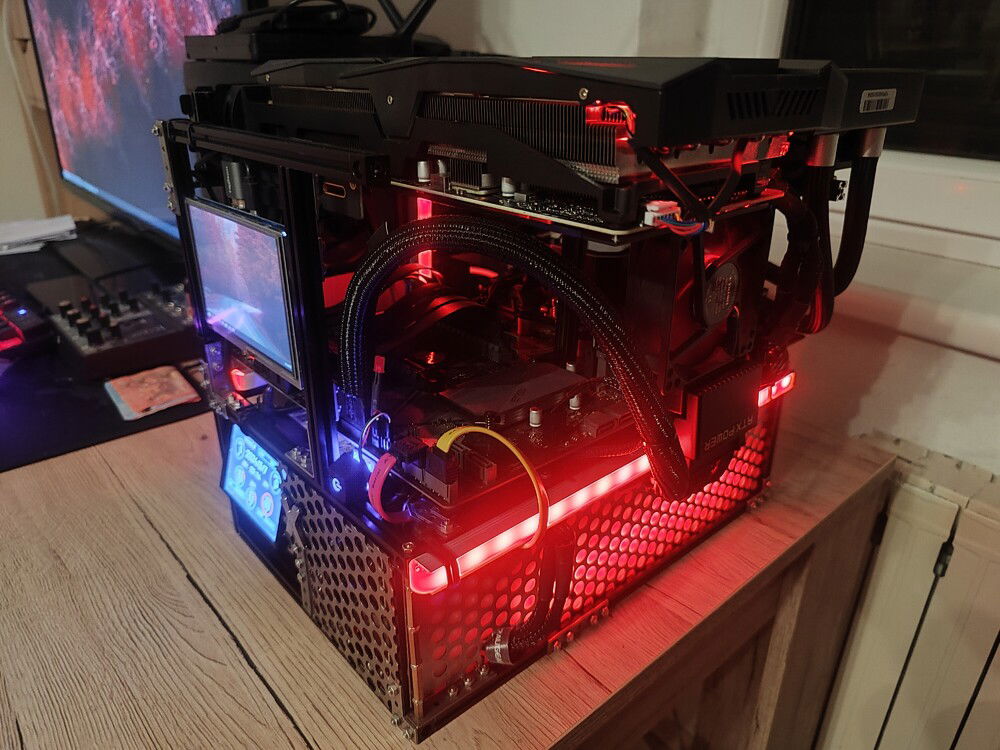 The 2080ti is a bit longer then the 1080ti, and the overhang is a bit silly