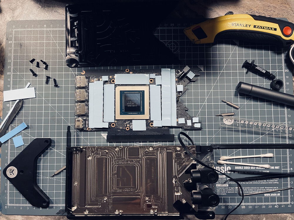 Getting ready to install the waterblock