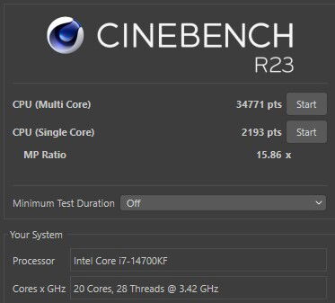 Cinebench R23 Score(s)