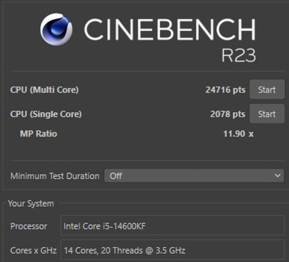 Cinebench R23 scores