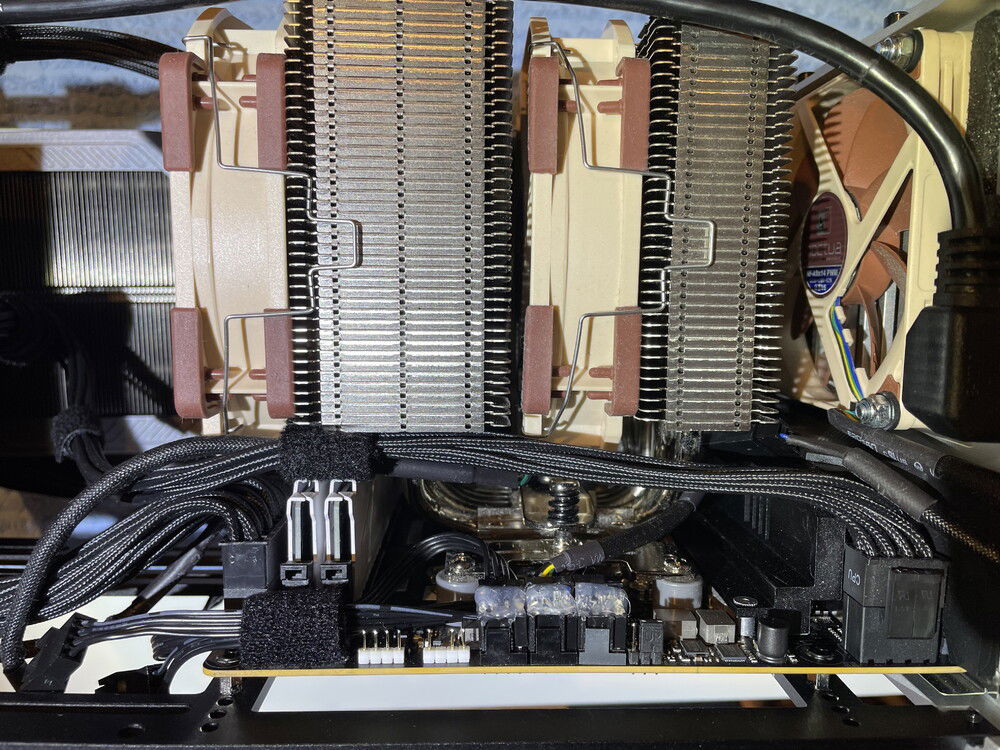 angled fan connectors on mainboard ... 3-4mm more clearance :)