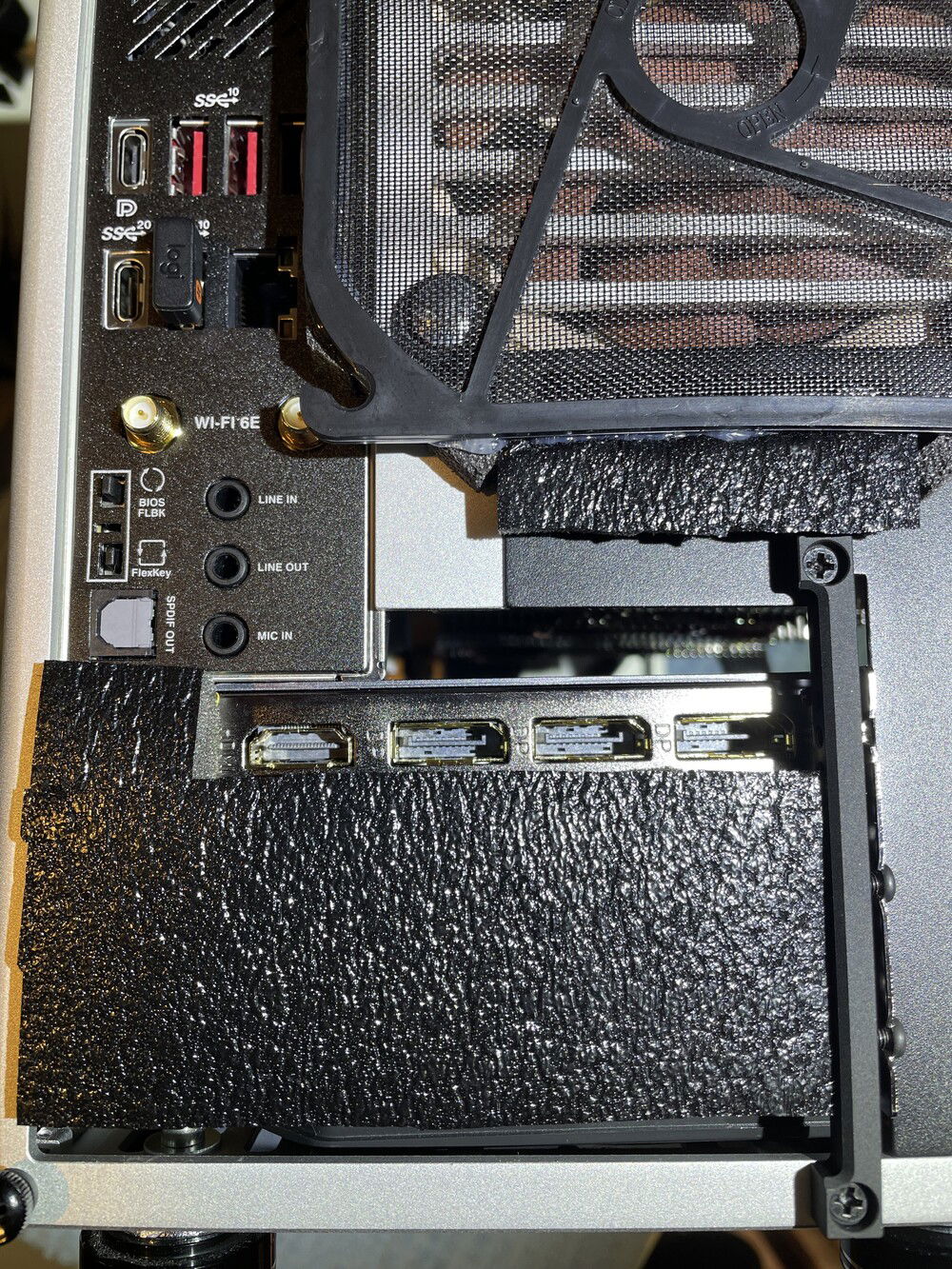 graphics cards is slightly angled